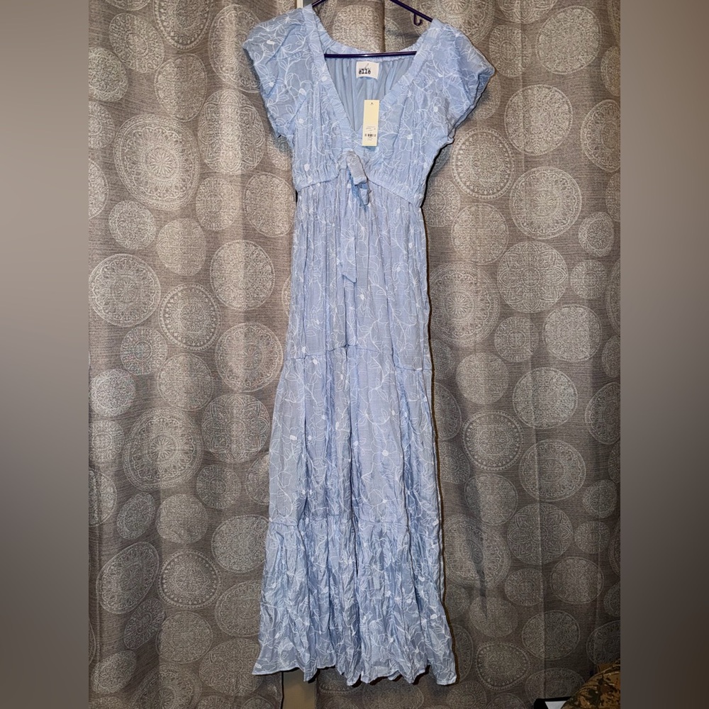 Light Blue Floral Maxi Dress